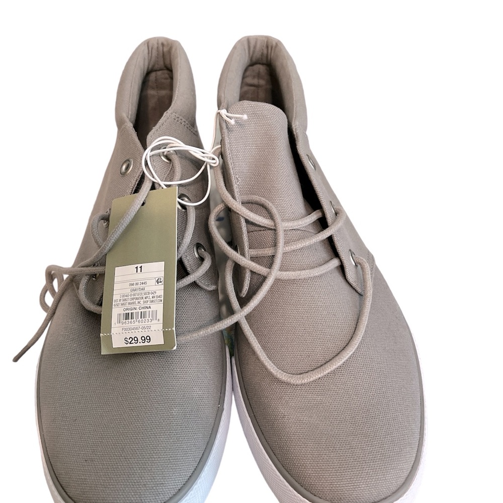 Mens size 11 Goodfellow &Co gray casual ankle high sneakers